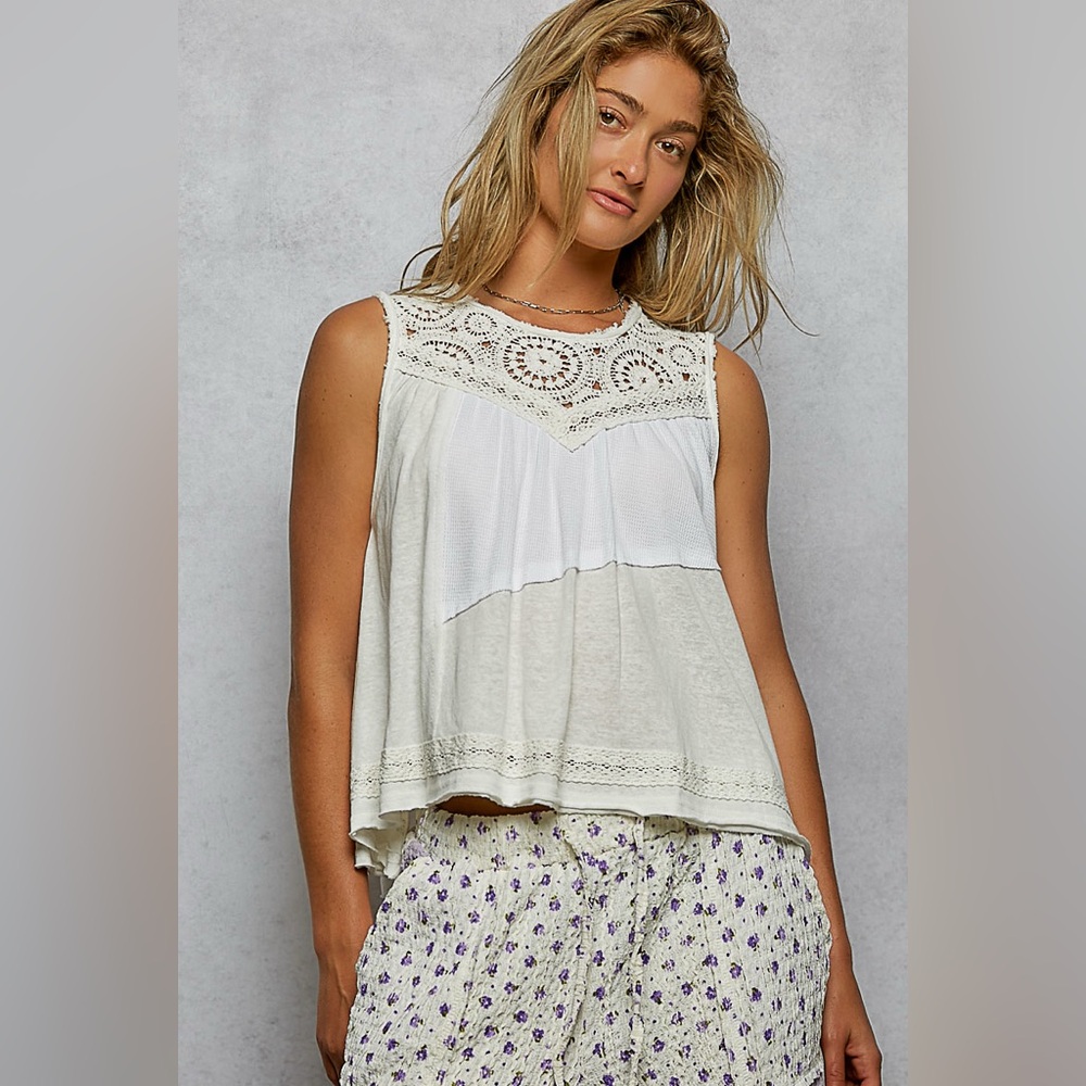 POL Crochet Detail Tank